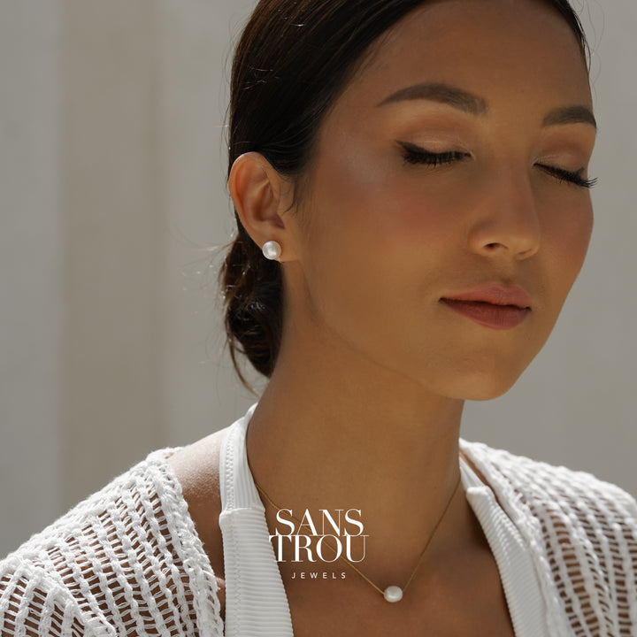 Kari Pearl Stud Earrings - Pierced