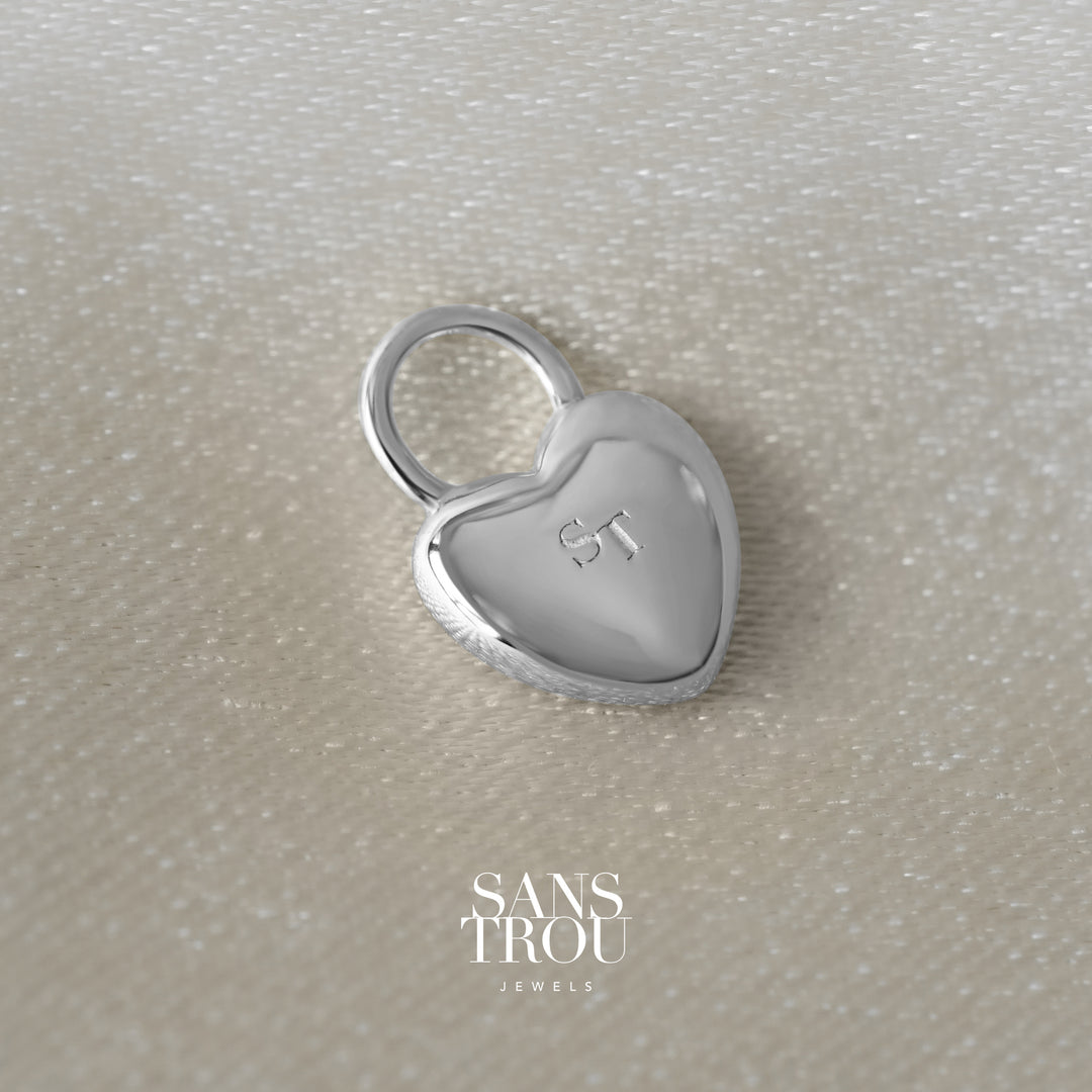 Kass Heart Hoop Charm - Silver - Single