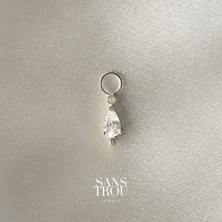 Mila Hoop Charm - Silver - Single