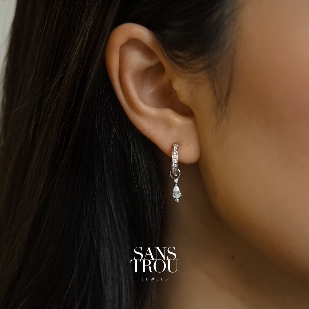 Mila Hoop Charm - Silver - Single