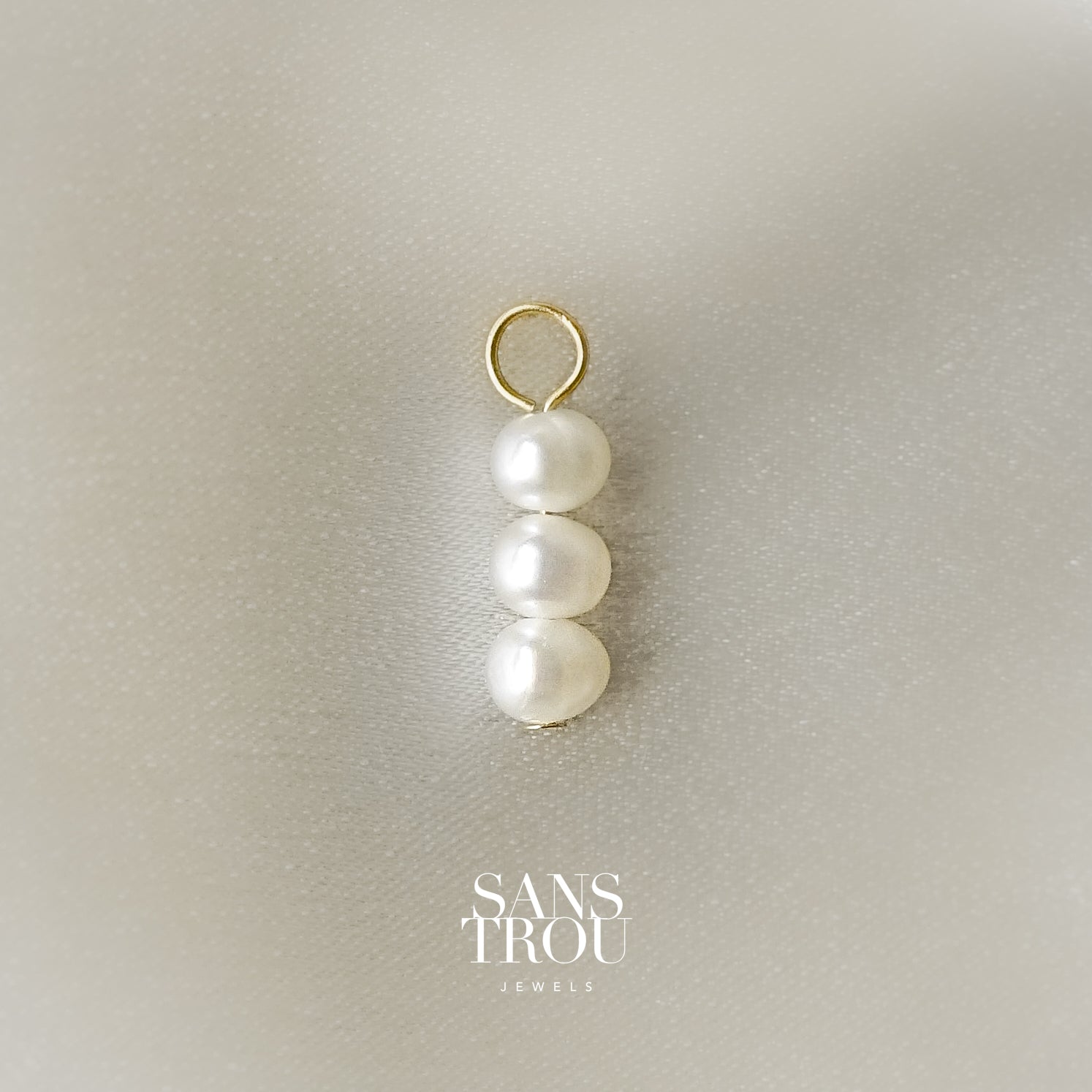 Mimi Triple Pearl Hoop Charm - Single