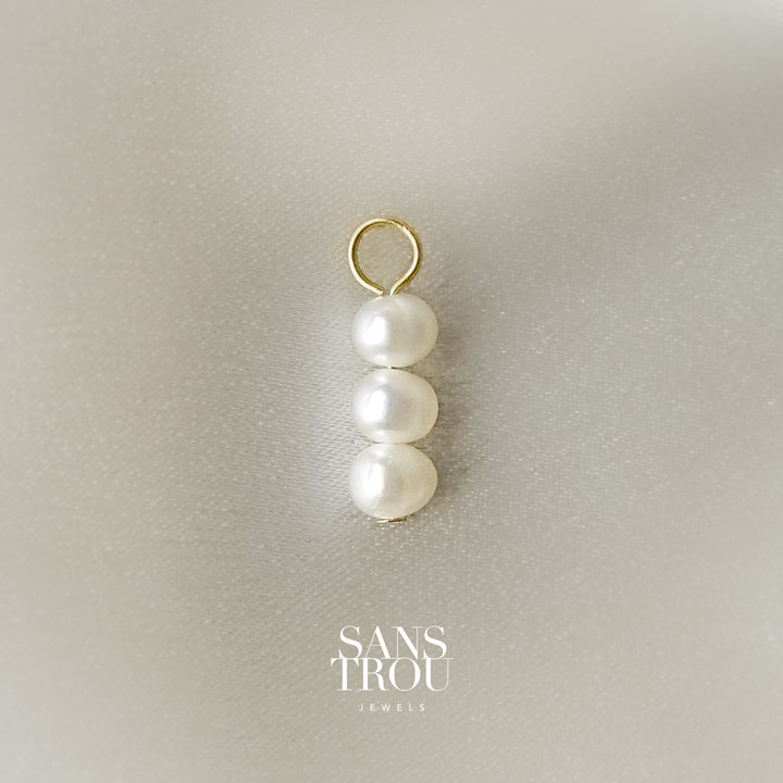 Mimi Triple Pearl Hoop Charm - Single