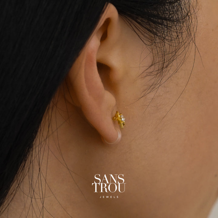 Nova Star Clip-On Stud Earrings