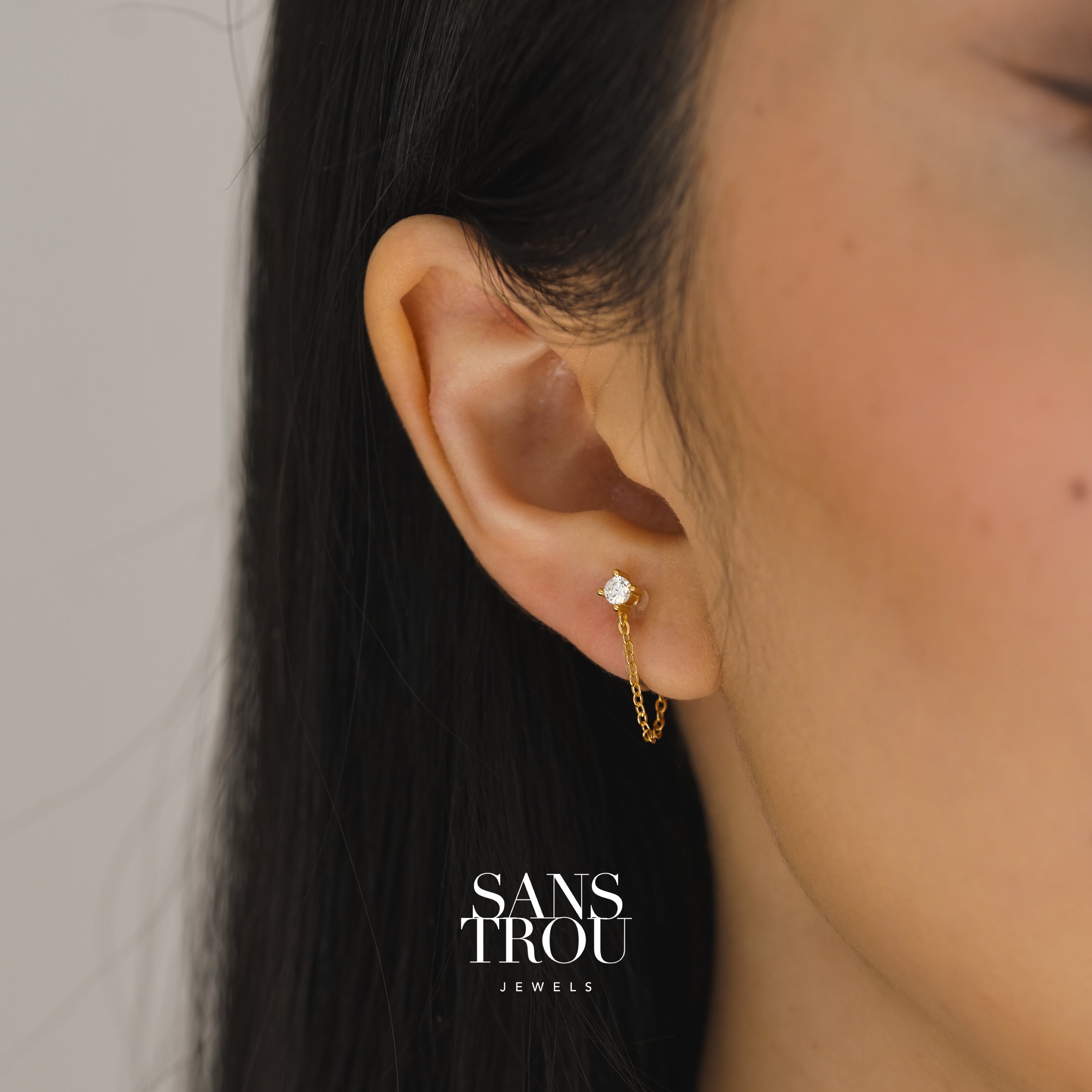 Nylah Clip-On Chain Earrings