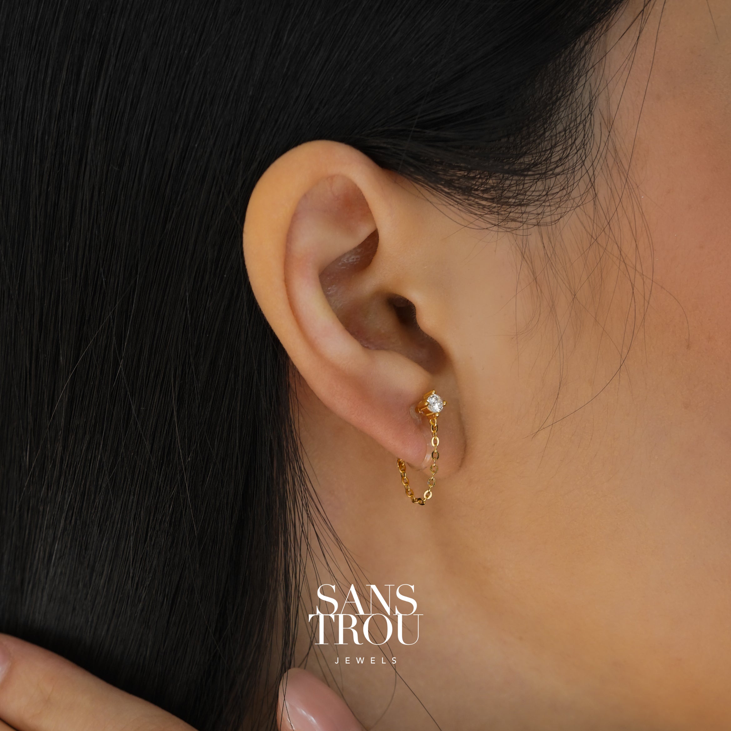 Nylah Clip-On Chain Earrings