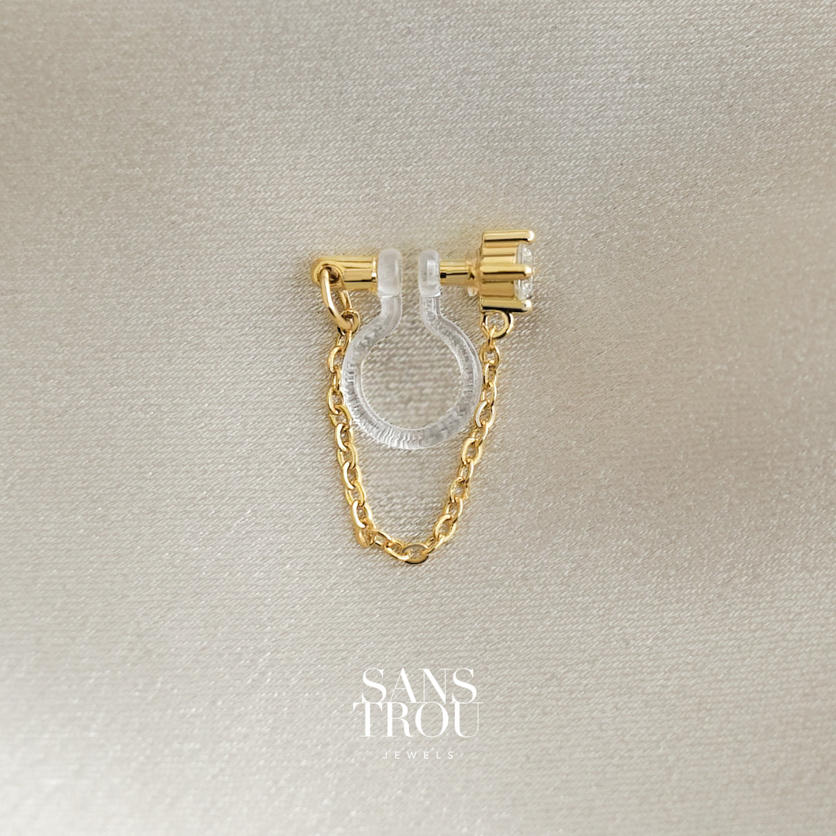 Nylah Clip-On Chain Earrings