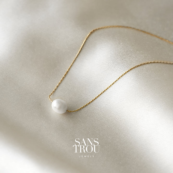 Pearl Clip-On Huggie & Necklace Set