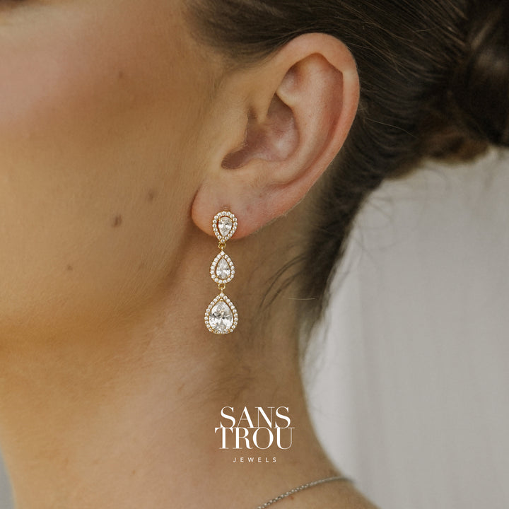 Ophelia Pear Clip-On Earrings