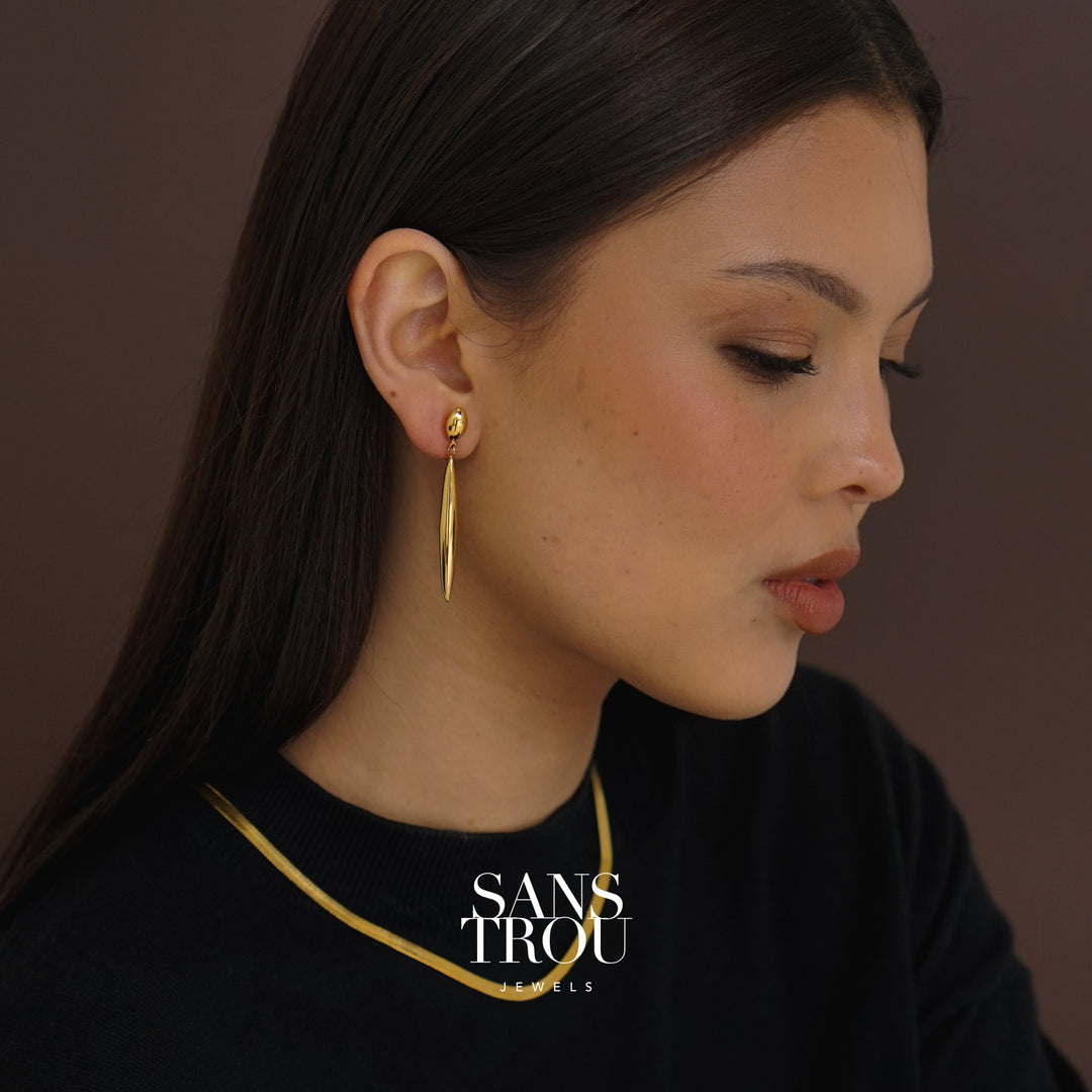 Oriane Long Drop Clip-On Earrings