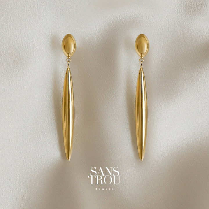 Oriane Long Drop Clip-On Earrings