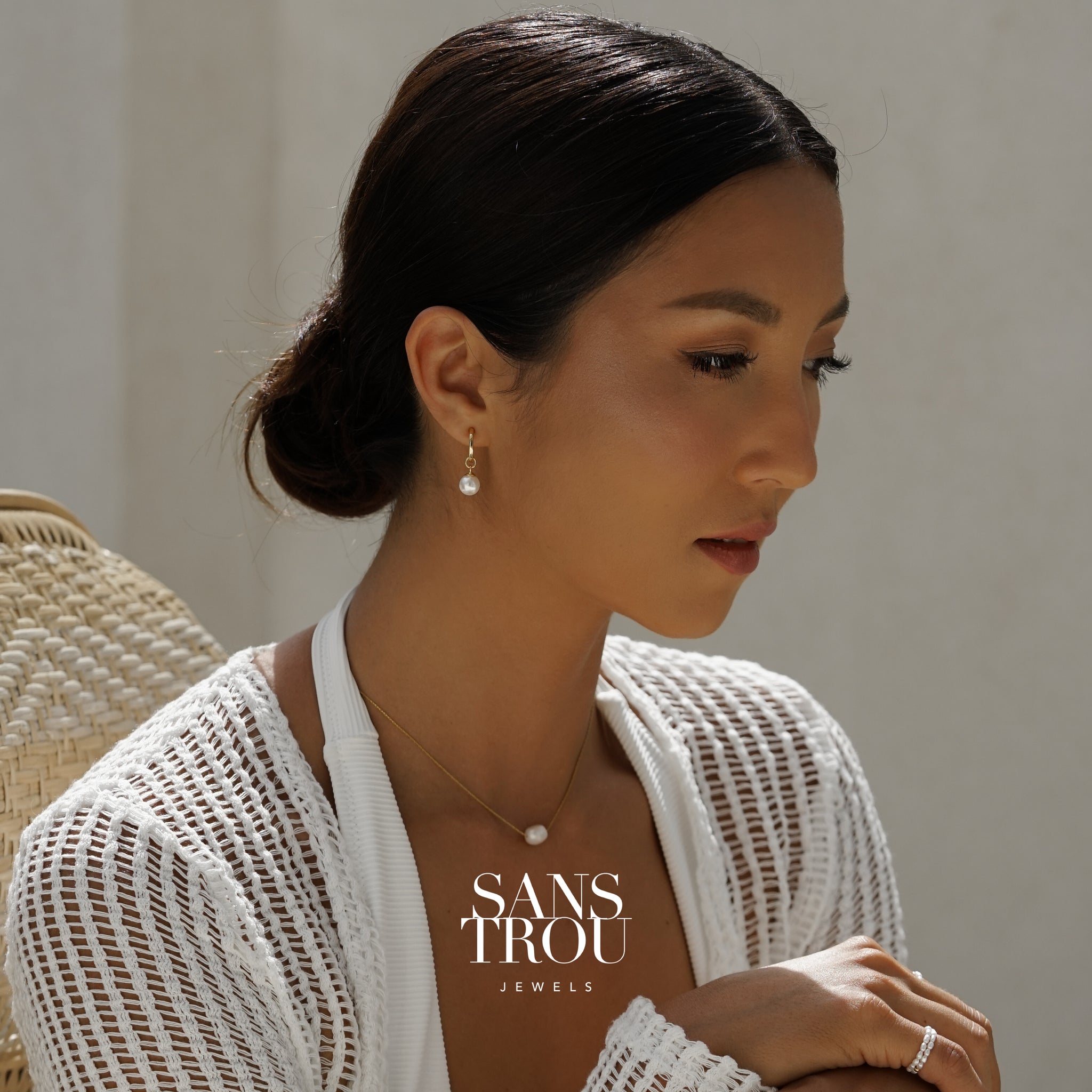 Paloma Round Pearl Hoop Charm - Single