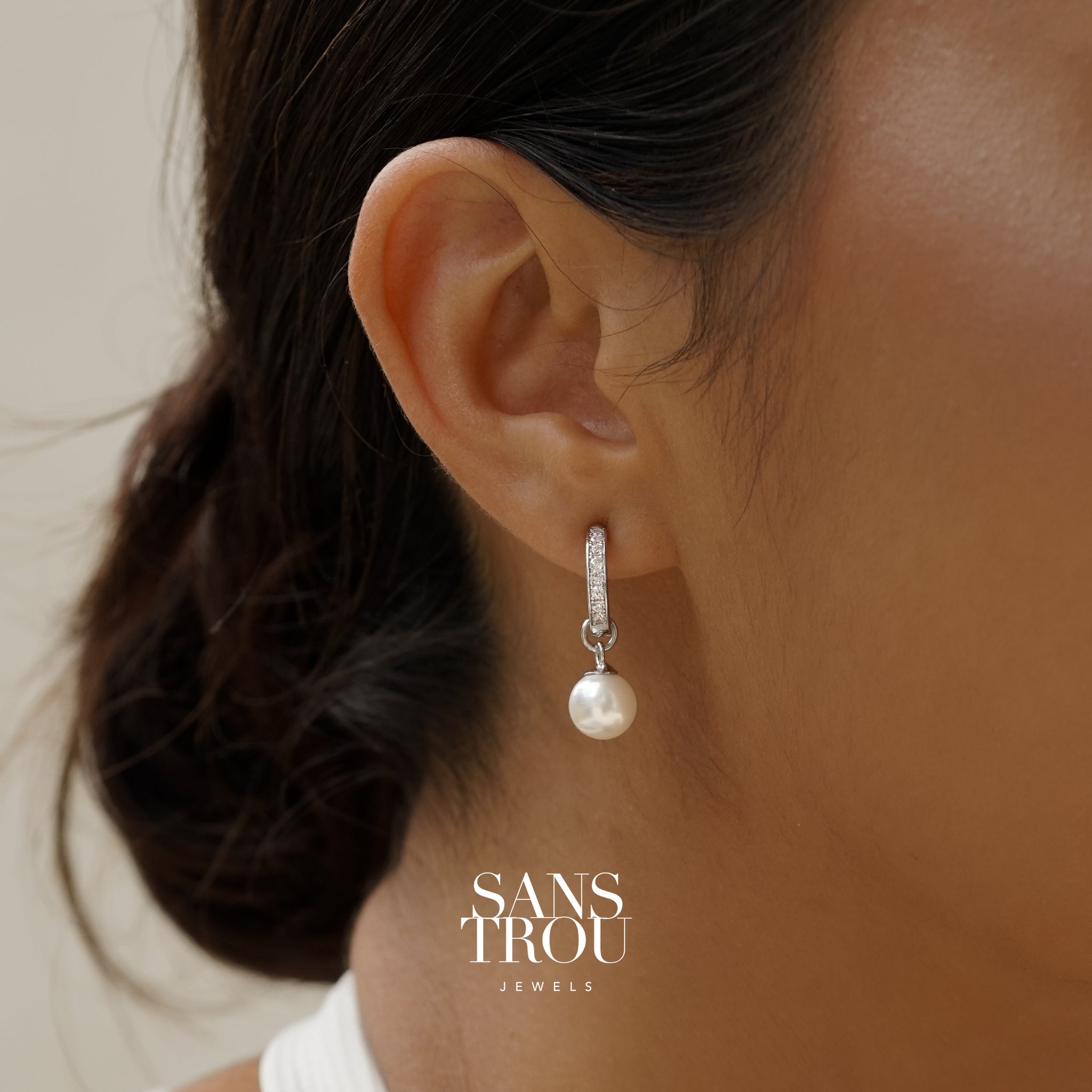 Florie Clip-On Huggie Earrings - Silver