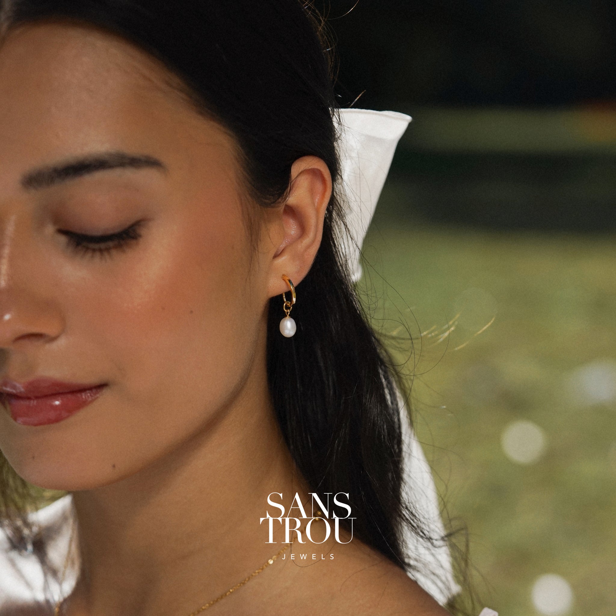 Paula Pearl Hoop Charm - Single