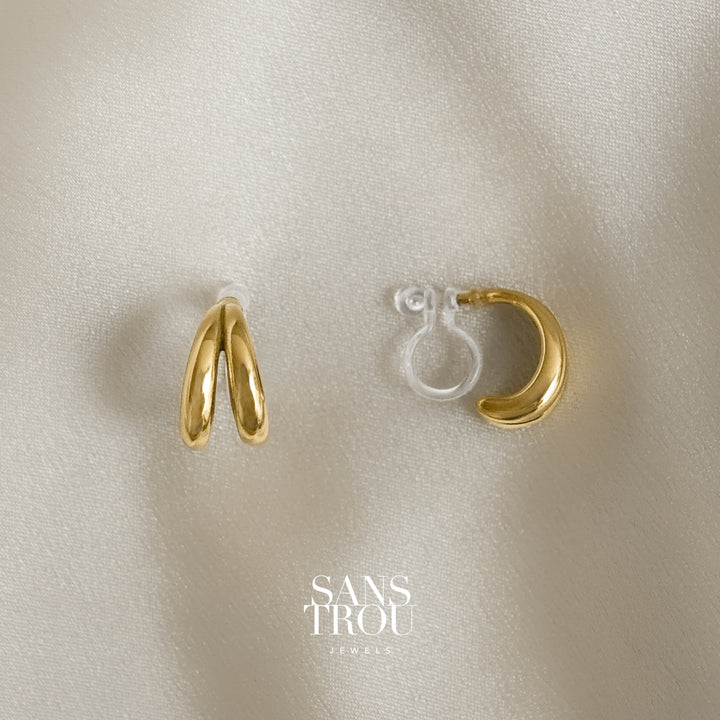 Quilla Clip-On Huggie Hoop Earrings - Classic Clip (L)