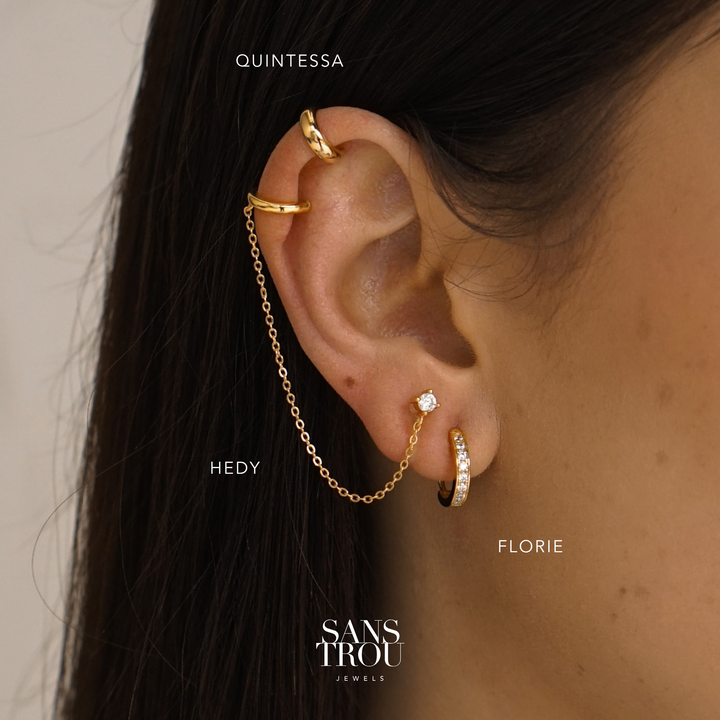 Hedy Clip-On Cuff Earring with Chain - Classic Clip (L)