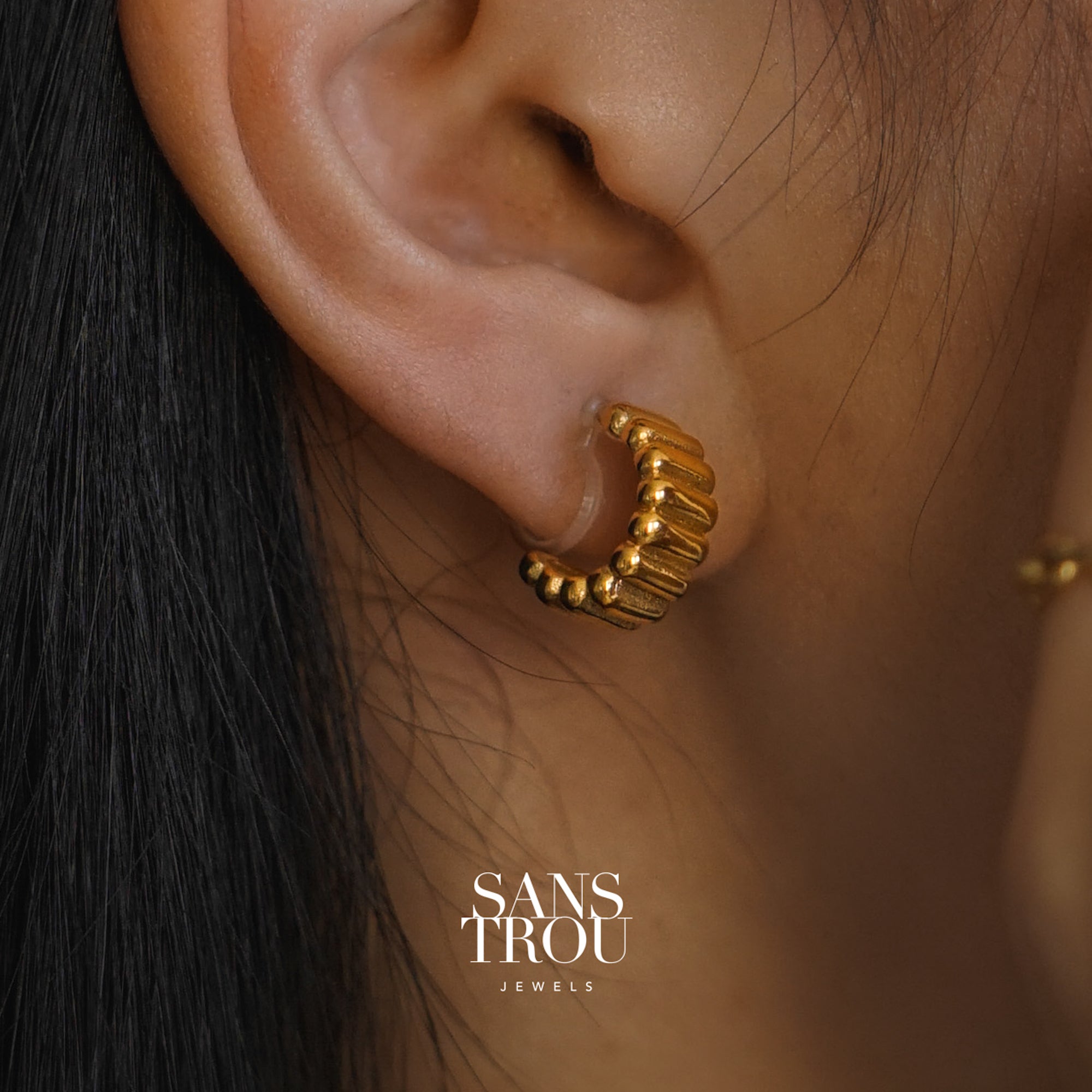 Rowena Clip-On Huggie Earrings