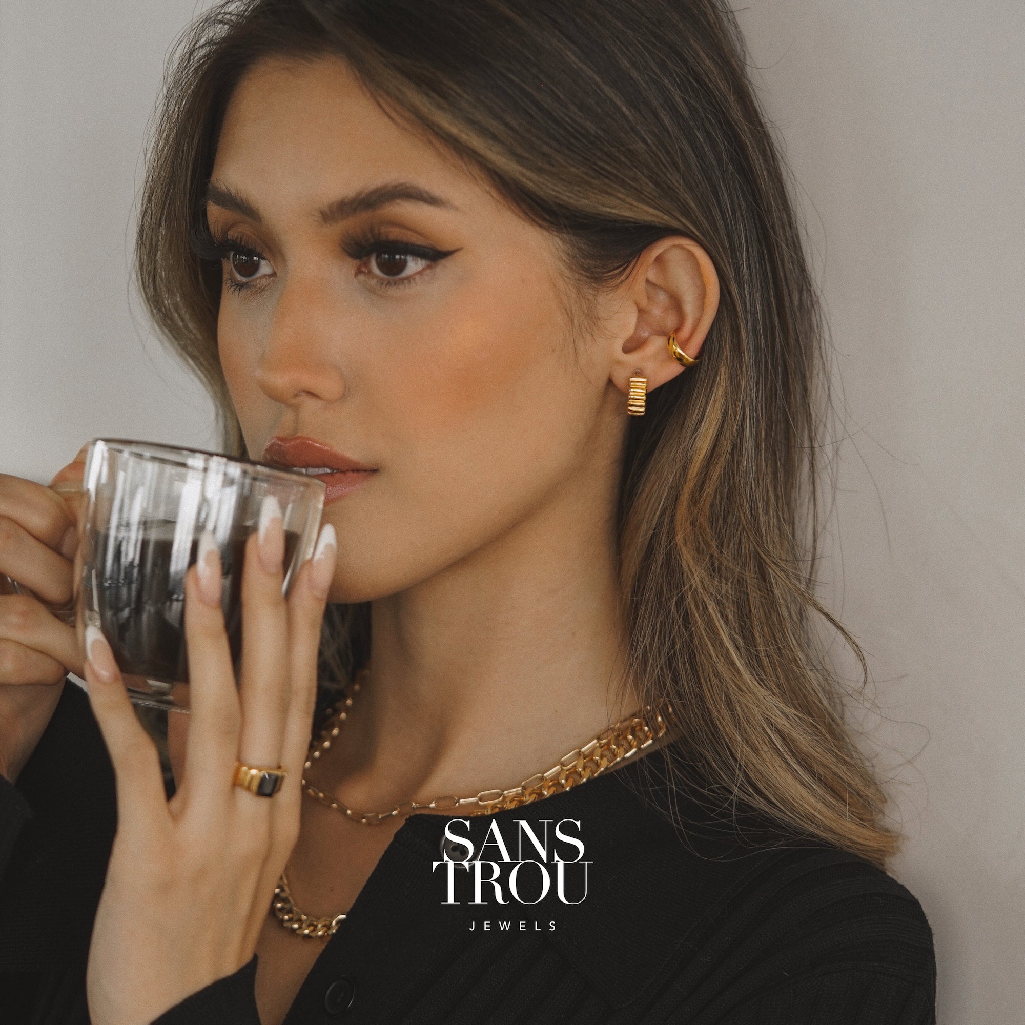 Rowena Clip-On Huggie Earrings