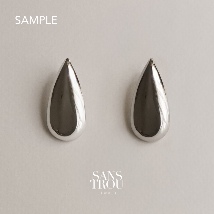 Safia Grande Clip-On Earrings - Silver - Spring Clip - SAMPLE