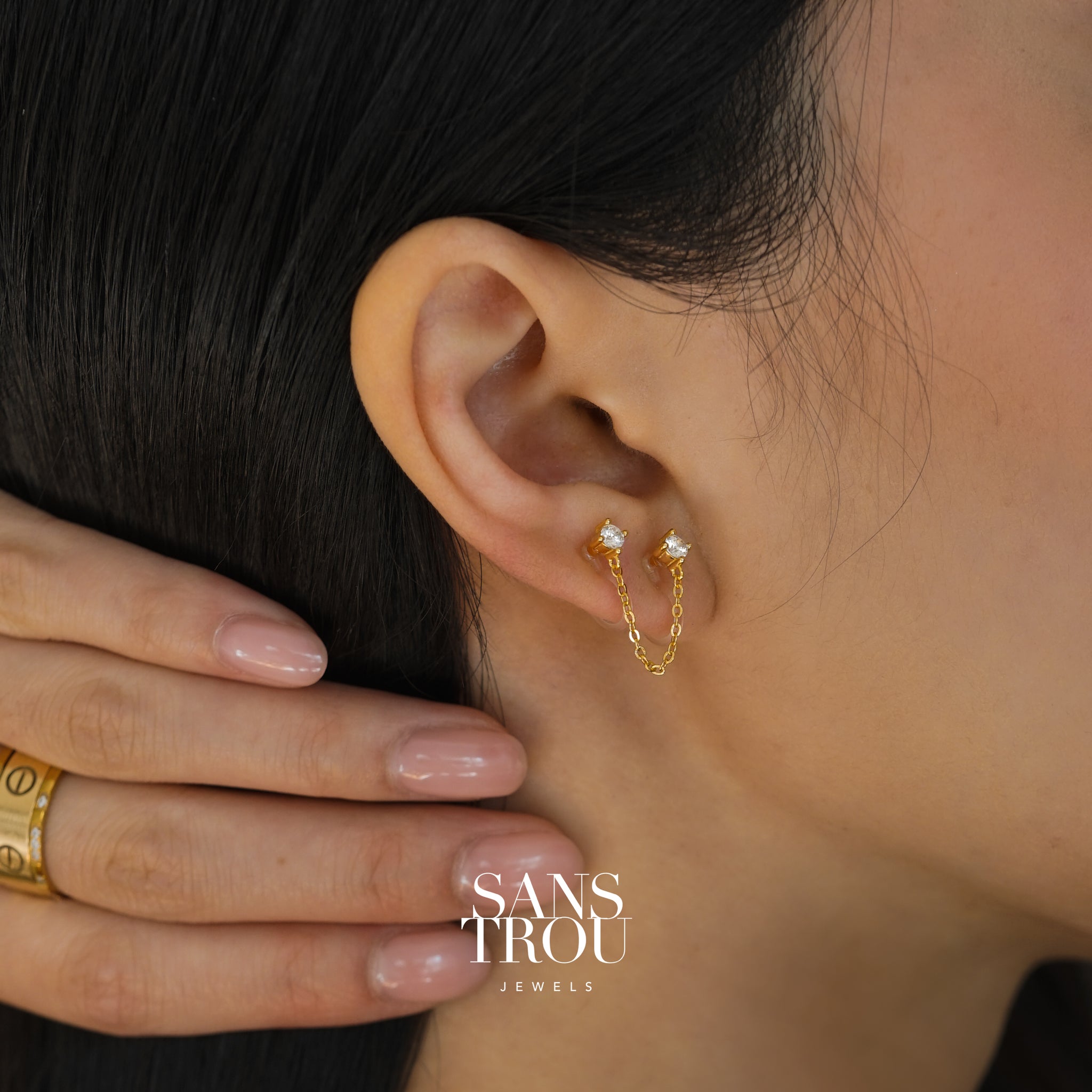 Stevie Double Stud Clip-On Earrings