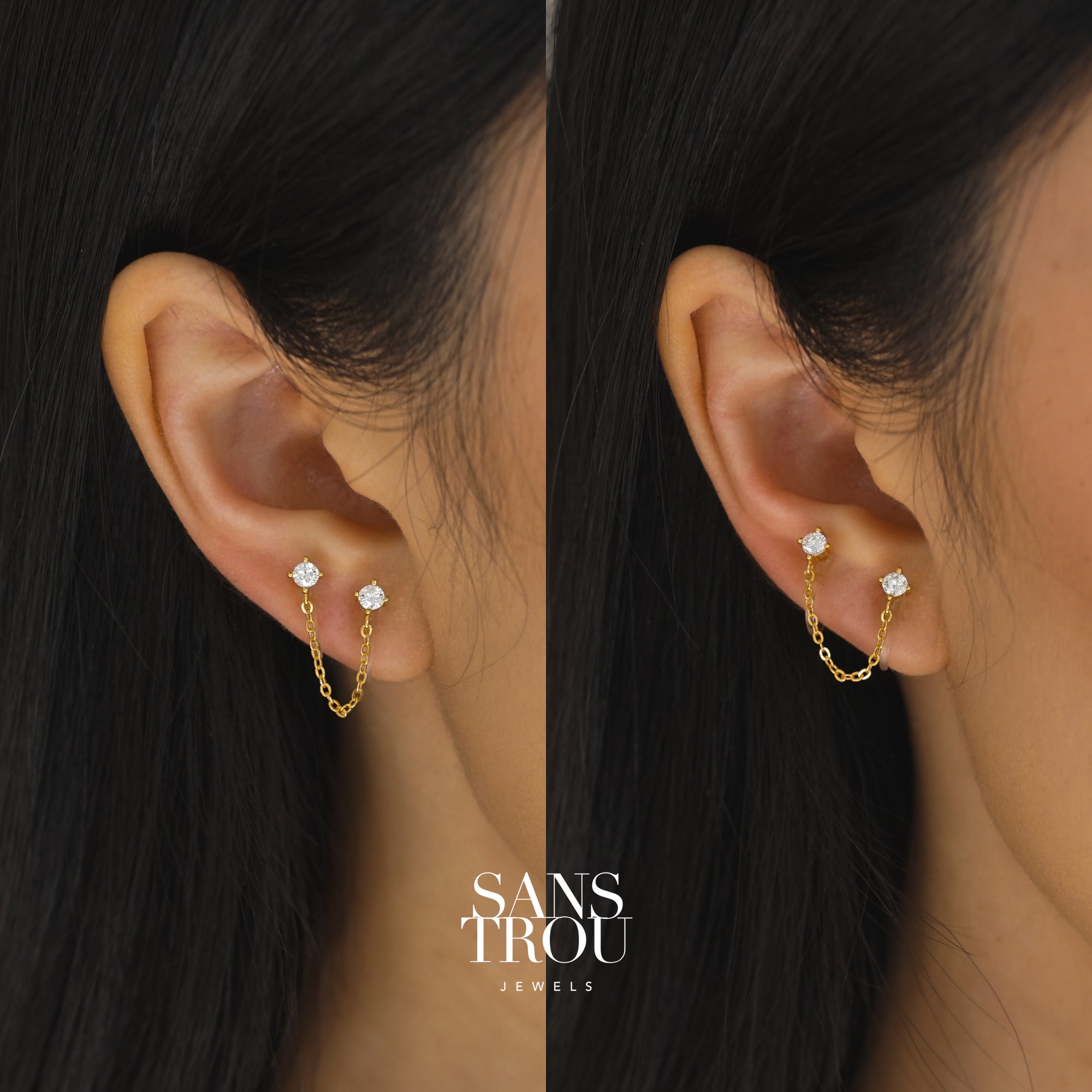 Stevie Double Stud Clip-On Earrings