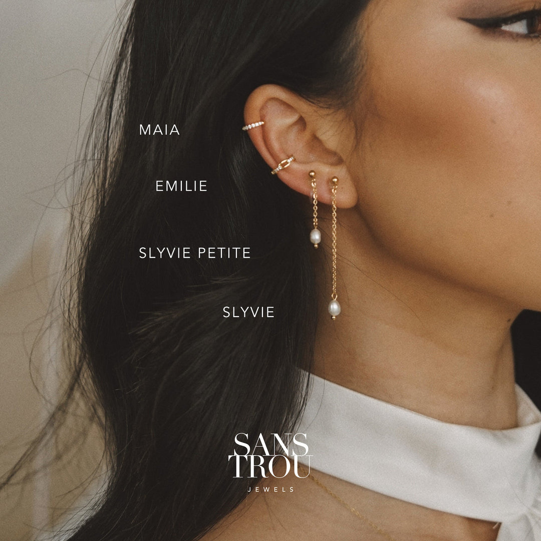Slyvie Petite Pearl Clip-On Earrings - Classic Clip (L)