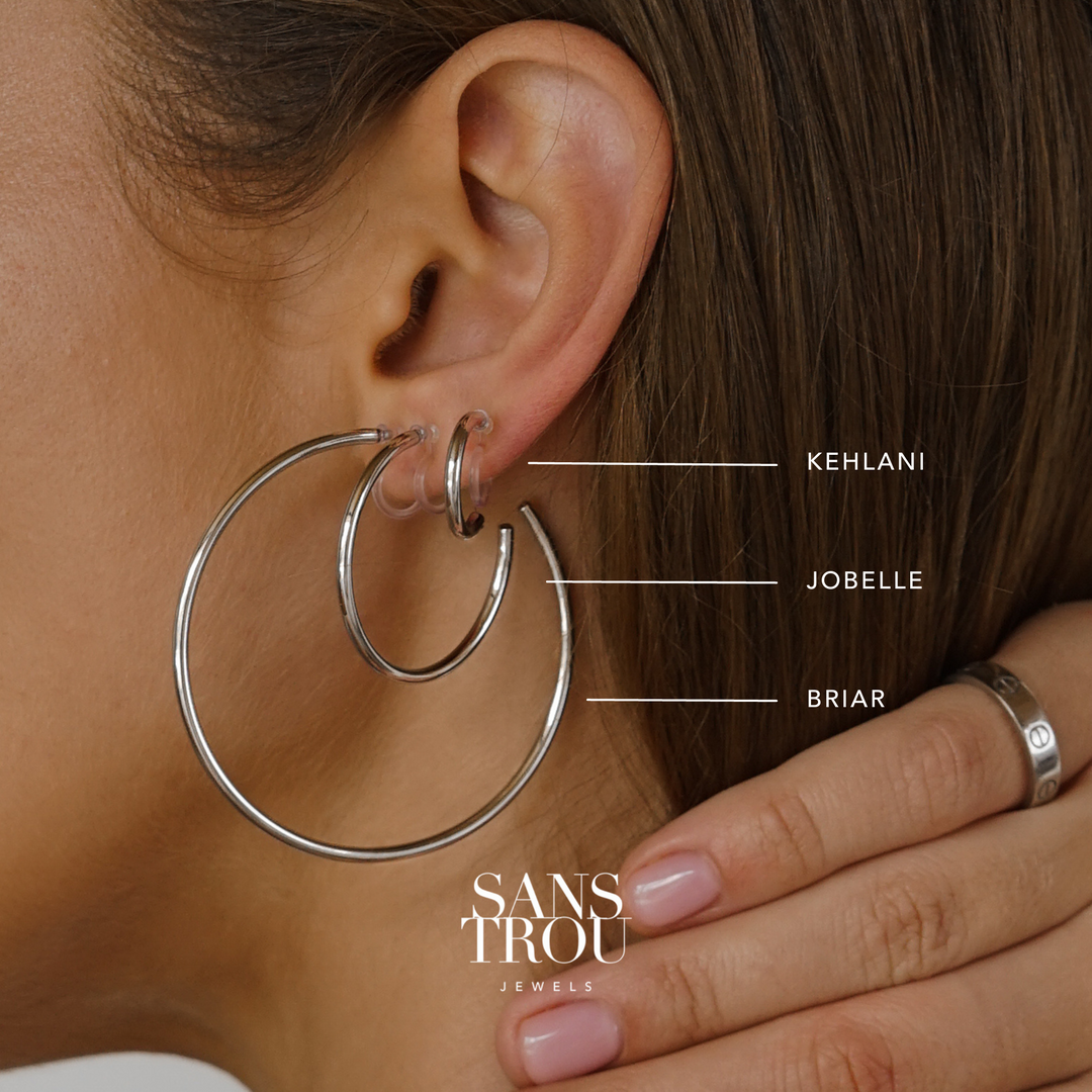 Briar Clip-On Hoop Earrings - Silver