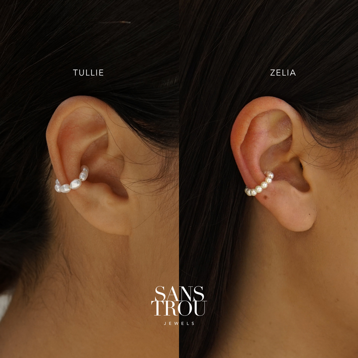 Zelia Round Pearl Ear Cuff