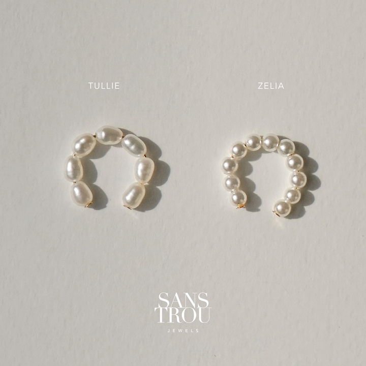 Zelia Round Pearl Ear Cuff