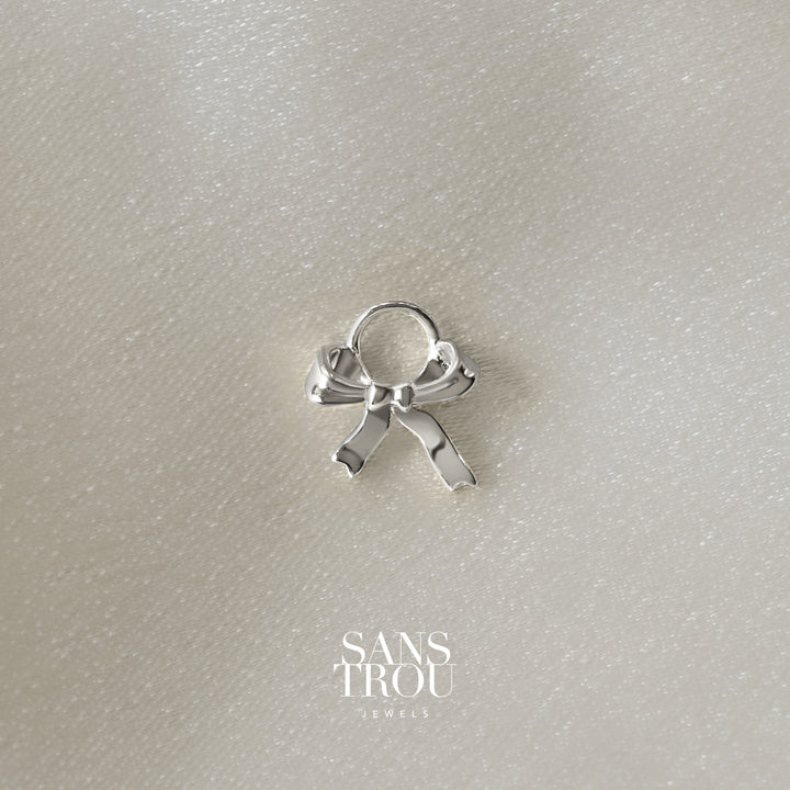 Vanessa Bow Hoop Charm - Silver - Single