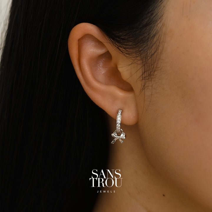 Florie Clip-On Huggie Earrings - Silver