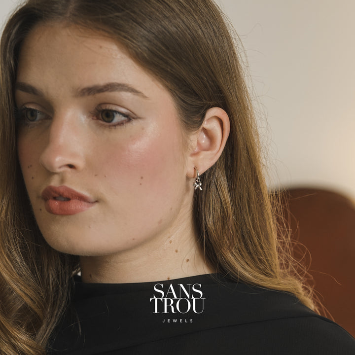 Vanessa Bow Hoop Charm - Silver - Single