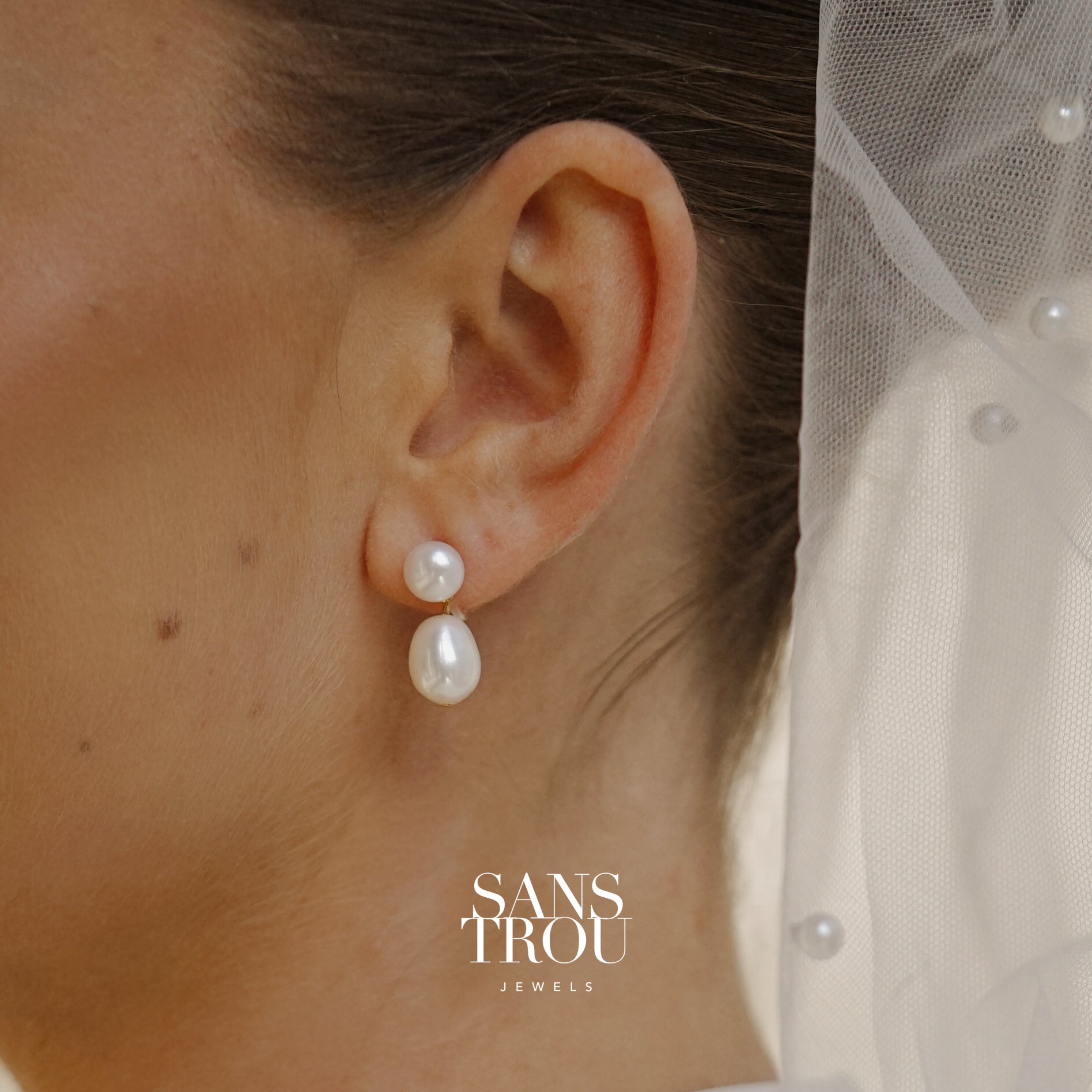 Viola Double Pearl Clip-On Earrings