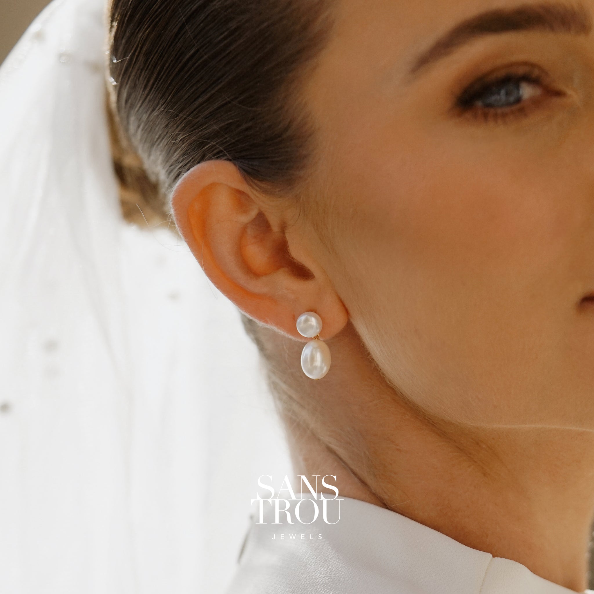 Viola Double Pearl Clip-On Earrings