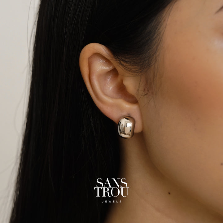 Winona Petite Dome Clip-On Earrings - Silver - Classic Clip (L)