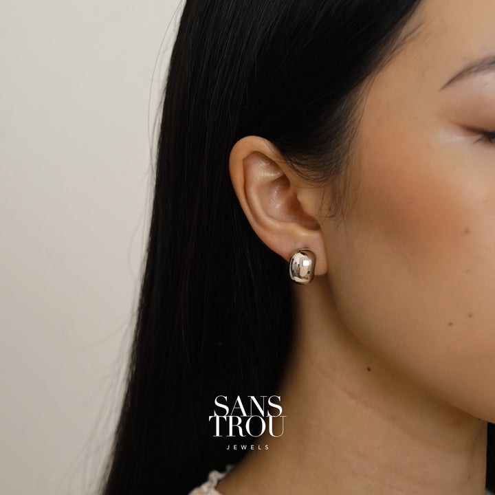 Winona Petite Dome Clip-On Earrings - Silver - Classic Clip (L)