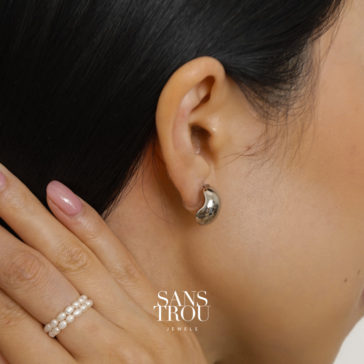 Winona Petite Dome Clip-On Earrings - Silver - Classic Clip (L)