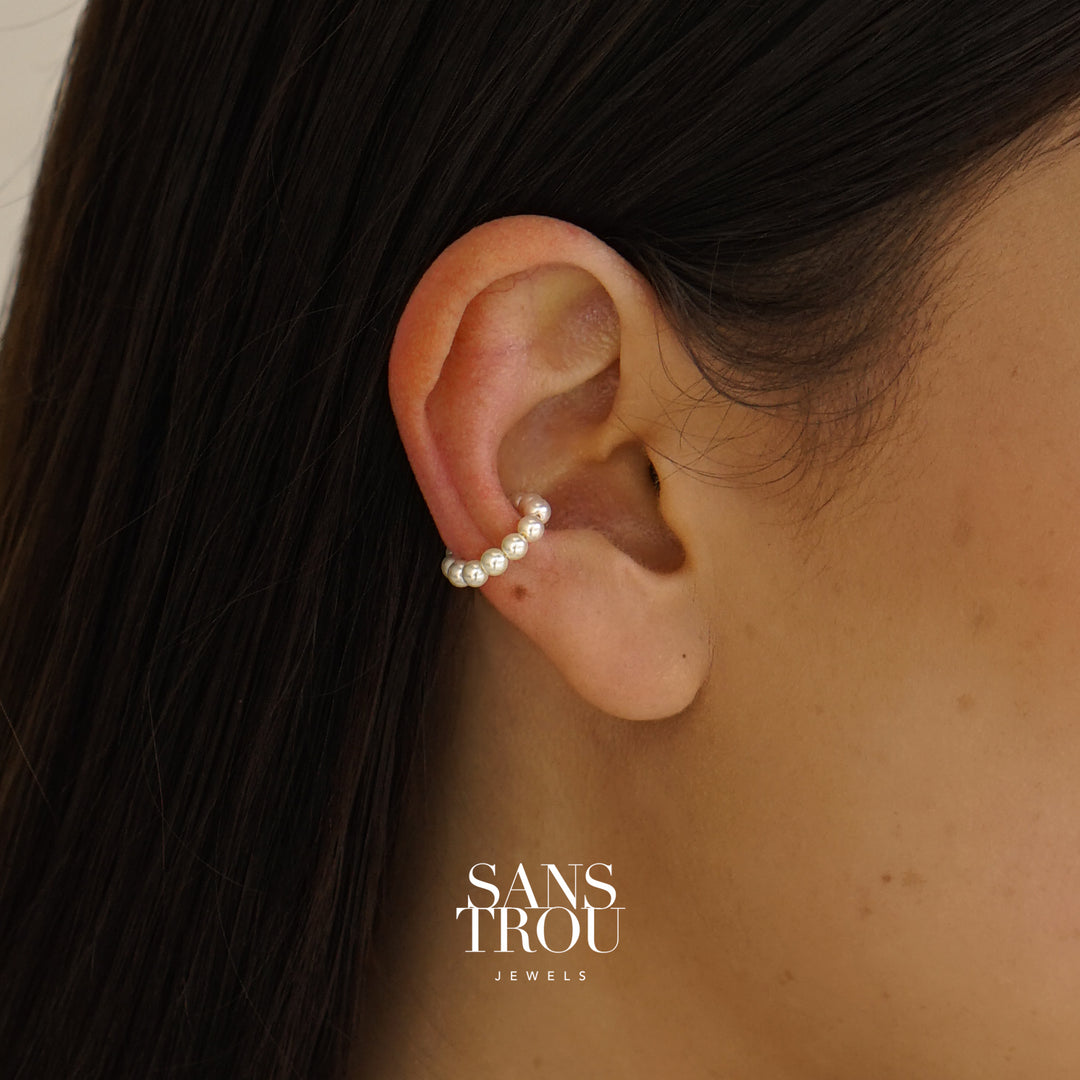 Zelia Round Pearl Ear Cuff