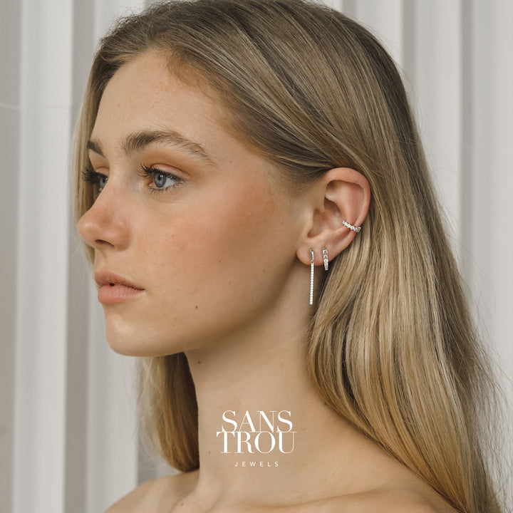 Aline Clip-On Stud Earrings - Silver