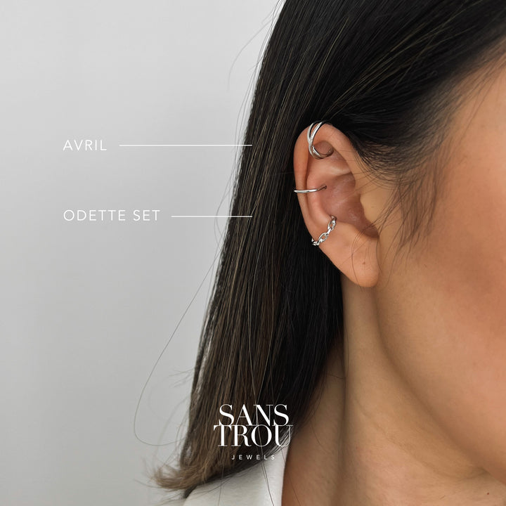 Odette Ear Cuff Set - Silver