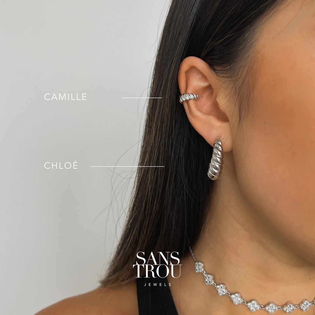 Chloé Clip-On Hoop Earrings - Silver
