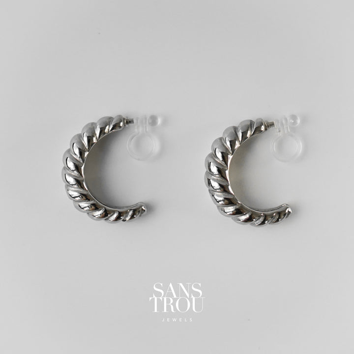 Chloé Clip-On Hoop Earrings - Silver