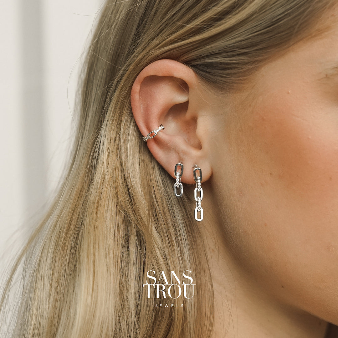 Emilie Clip-On Earrings - Silver