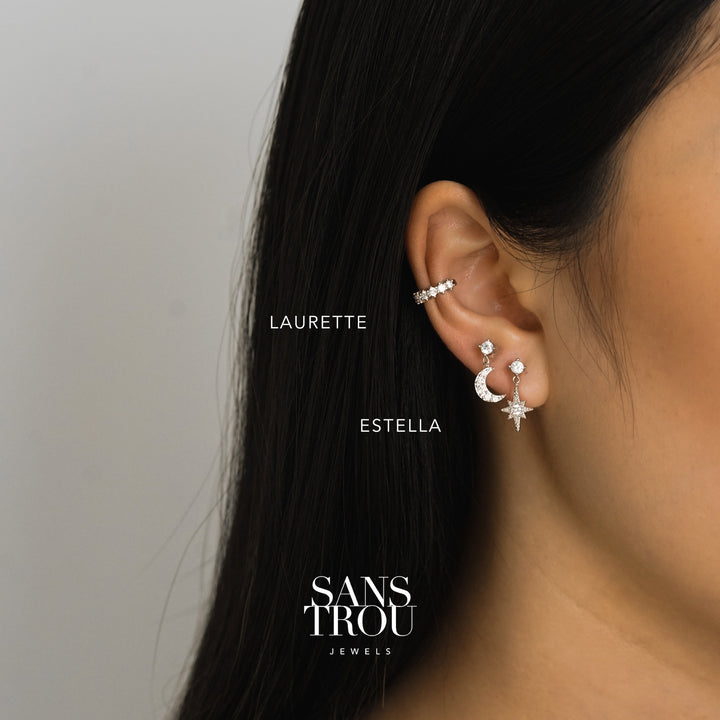Estella Clip-On Earrings - Silver