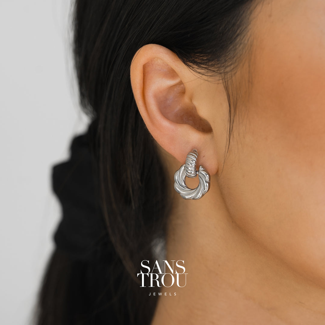 Francine Clip-On Earrings - Silver