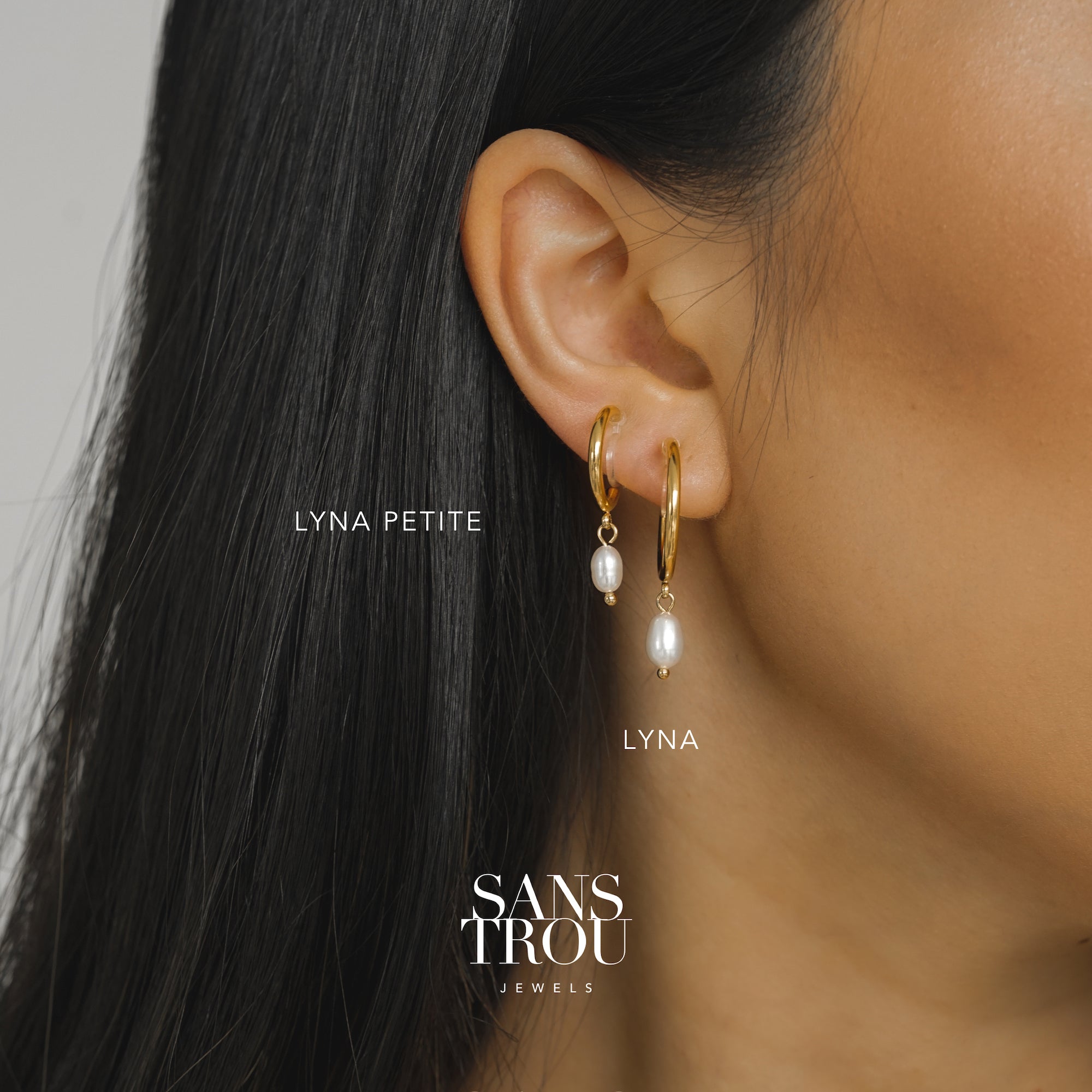 Lyna Petite Pearl Clip-On Hoop Earrings