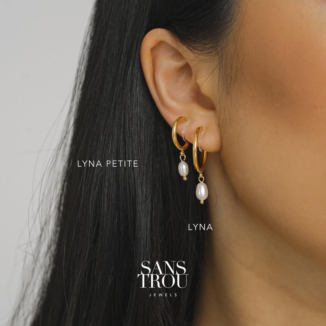 Lyna Pearl Clip-On Hoop Earrings