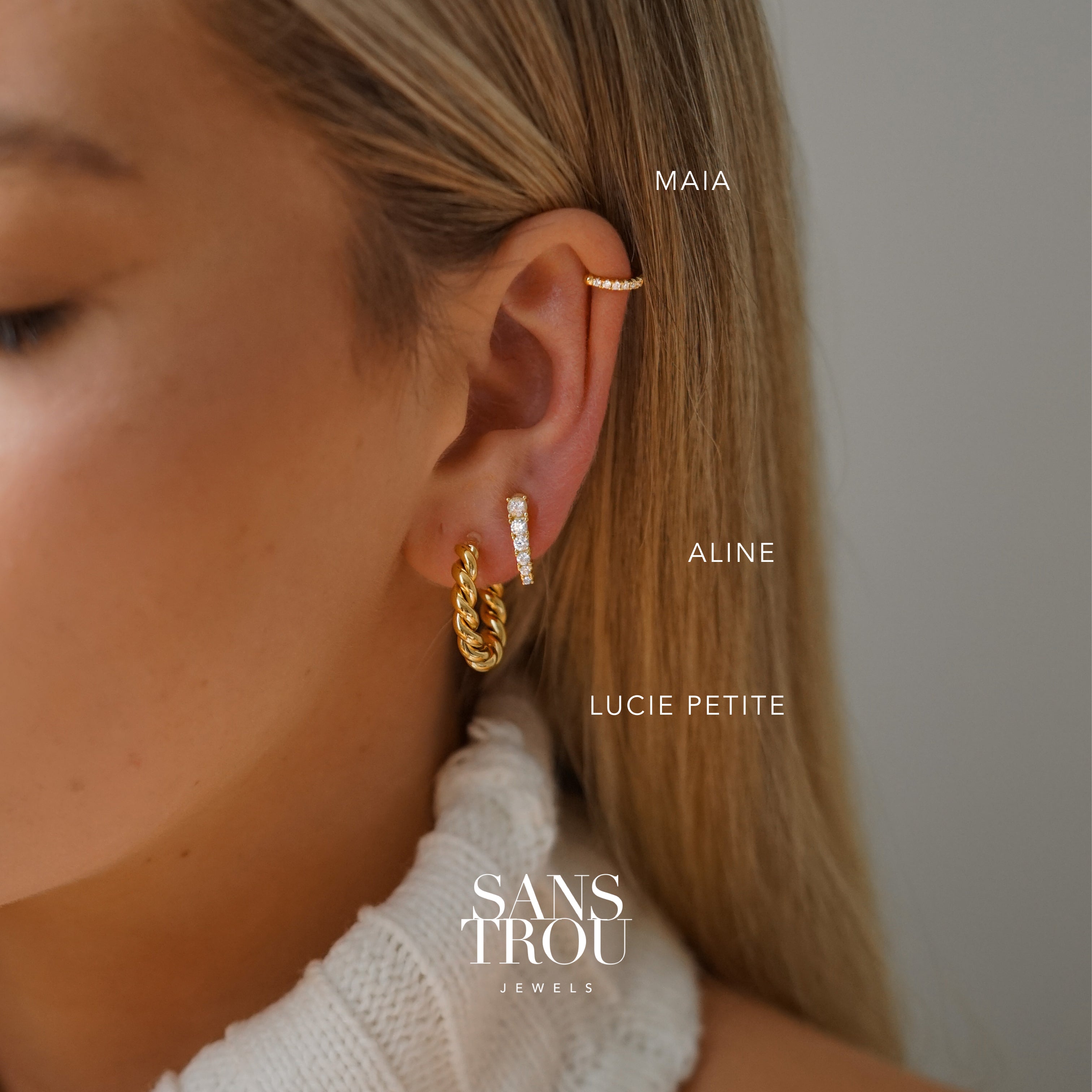 Aline Clip-On Stud Earrings