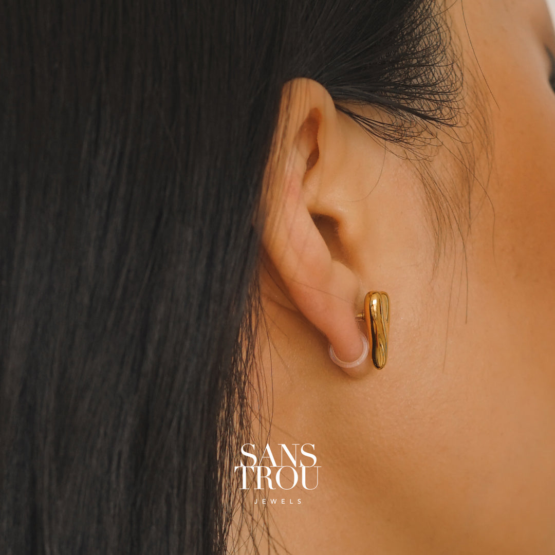 Paris Heart Clip-On Stud Earrings
