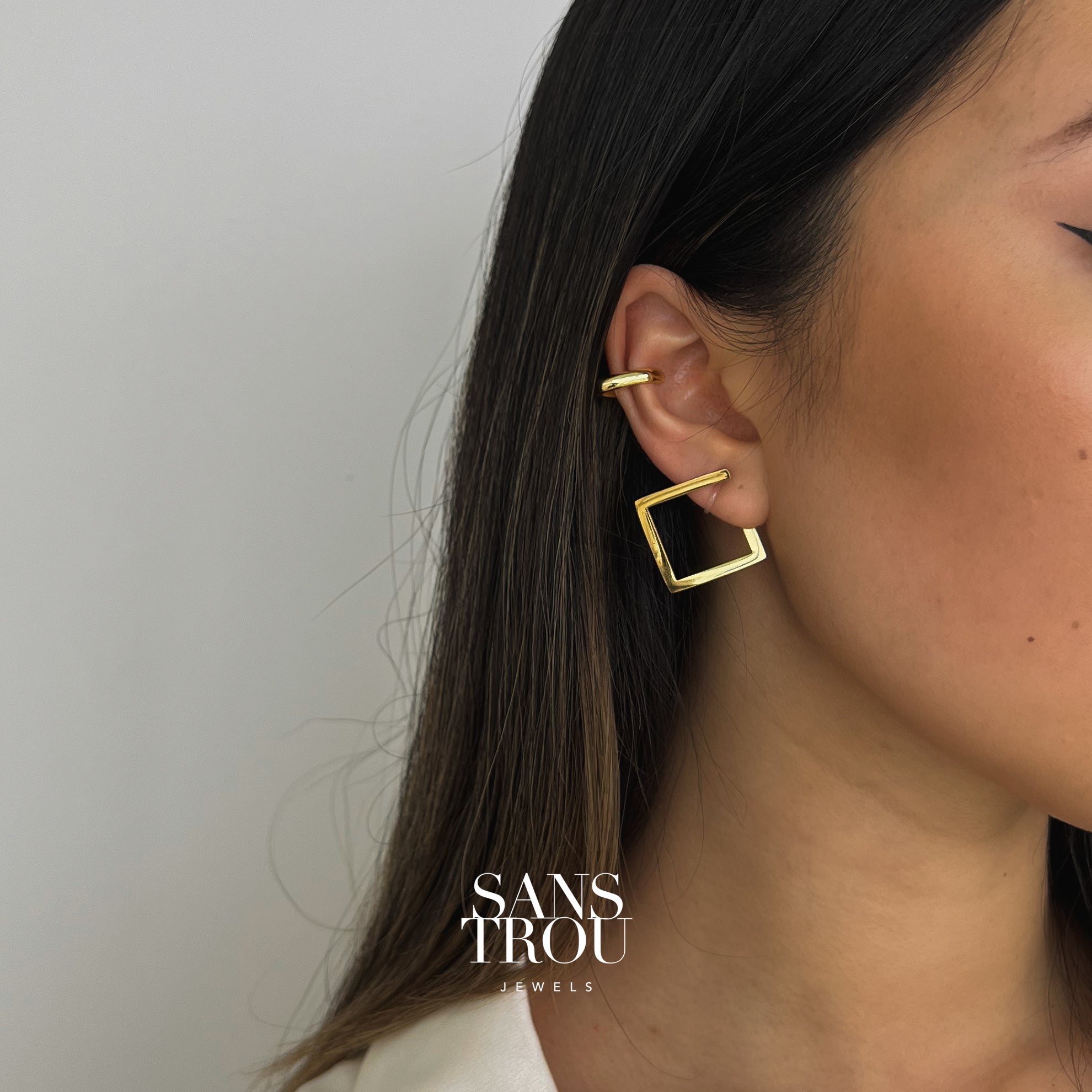 Sara Square Hoop Clip-On Earrings – SANS TROU