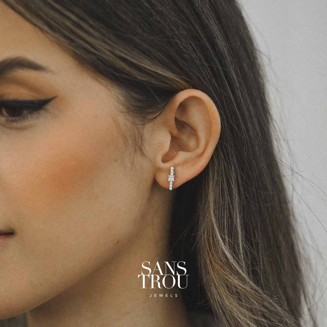 Solange Clip-On Stud Earrings - Silver